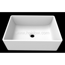 Matte white pure resin square basin for bathroom
